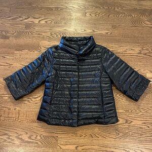 NWOT J MacLaughlin Down Jacket | Black | Cropped 3/4 sleeves | Size Medium